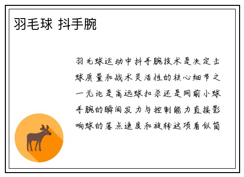 羽毛球 抖手腕
