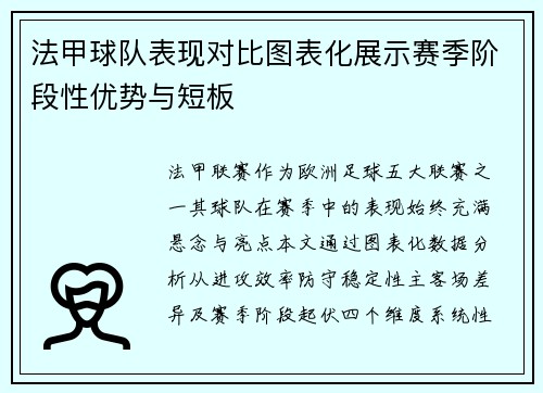 法甲球队表现对比图表化展示赛季阶段性优势与短板